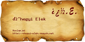 Óhegyi Elek névjegykártya
